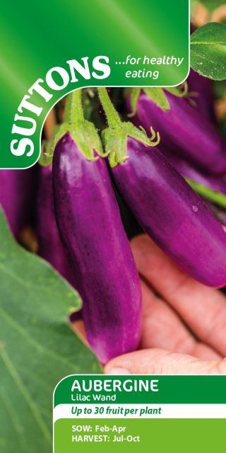 SUTTONS Suttons Lilac Wand Aubergine Seeds