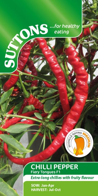 SUTTONS Suttons Fiery Tongues Chilli F1 Seeds