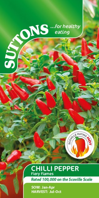 SUTTONS Suttons Fiery Flames Chilli Pepper Seeds