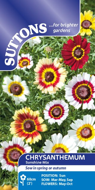 SUTTONS Suttons Chrysanthemum Carinatum Sunshine Mix Seeds