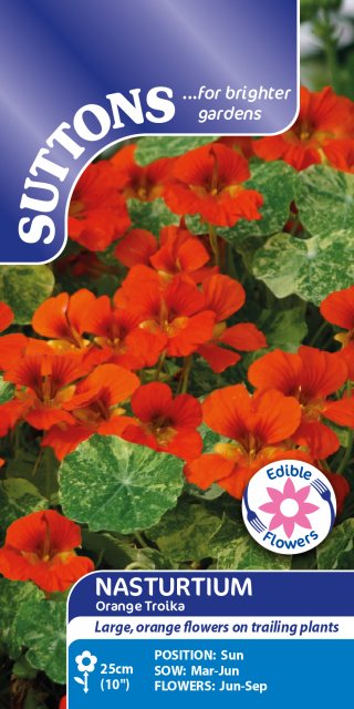 SUTTONS Suttons Orange Troika Nasturtium Seeds