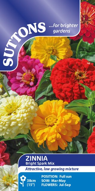SUTTONS Suttons Bright Spark Zinnia Mix Seeds