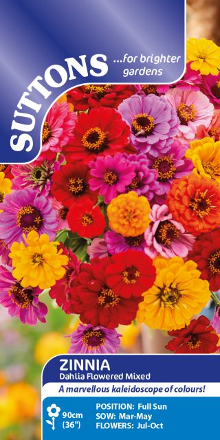 SUTTONS Suttons Dahlia Flowered Zinnia Mix Seeds