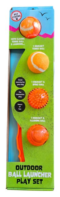 Pet Living Outdoor Ball Launcher Play Set Assorted