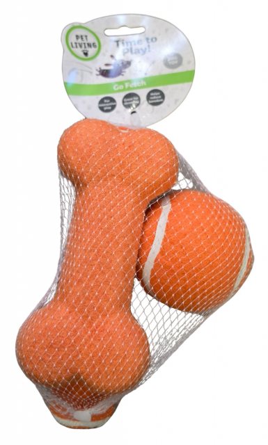Pet Living Tennis Dog Toys 3 Pack Assorted
