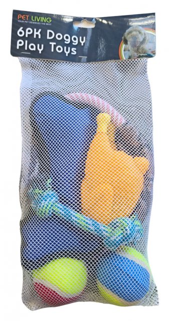 Pet Living Doggy Play Toy Set 6 Pack
