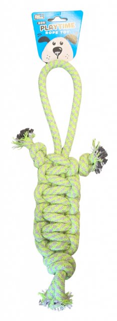 Pet Touch Playtime Braided Rope Dog Toy With Handle Assorted