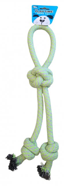 Pet Touch Playtime Twin Rope With Handle Dog Toy Assorted