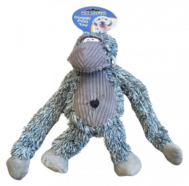 Pet Living Plush Monkey Squeak Dog Toy Assorted