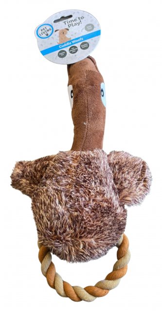 Pet Living Plush Duck Rope Handle Dog Toy Assorted