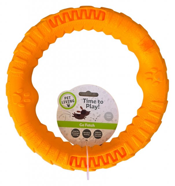 Pet Living Go Fetch Thermoplastic Rubber Sponge Ring Dog Toy Assorted