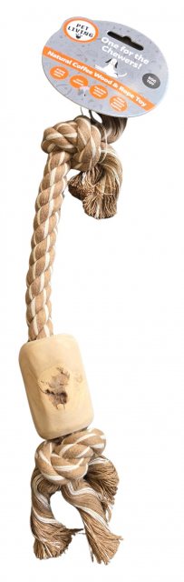 Pet Living Coffee Wood & Rope Dog Toy Assorted