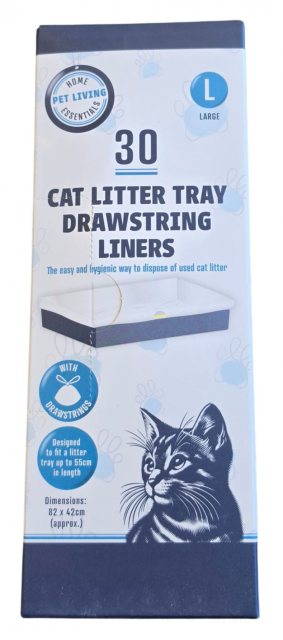 Pet Living Drawstring Cat Litter Tray Liners L 30 Pack