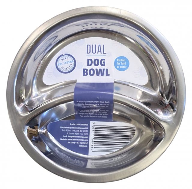 Pet Living Dual Stainless Steel Dog Bowl