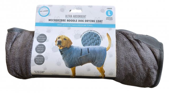 Pet Living Ultra Absorbent Microfibre Noodle Drying Dog Coat