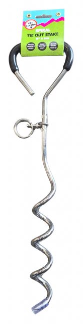 Pet Living Spiral Tie Out Stake 9mm x 18" Assorted