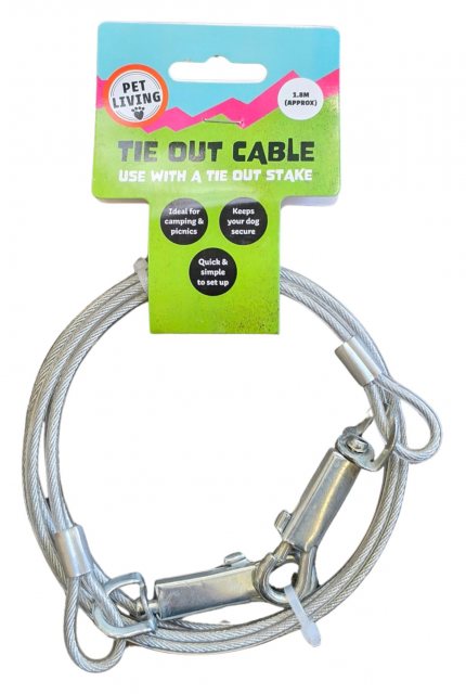 Pet Living Tie Out Cable 1.8m Assorted