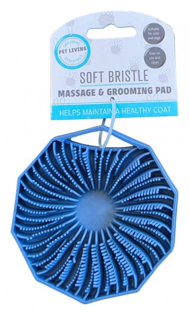 Pet Living Soft Bristle Massage & Grooming Pad Assorted