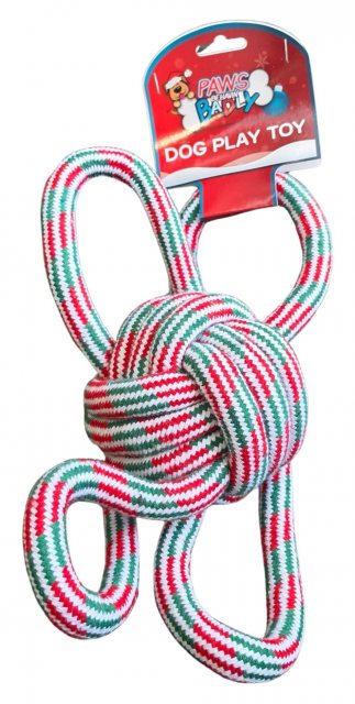 Paws Behaving Badly Christmas Jumbo Rope Dog Toy