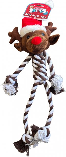 Paws Behaving Badly Christmas Rope Character Dog Toy Assorted