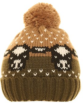 SSP Hats Ladies' Cow Knitted Bobble Hat Assorted