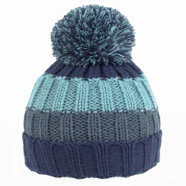 SSP Hats Men's Stripe Knitted Bobble Hat Assorted