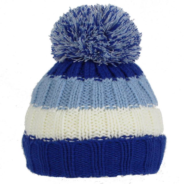 SSP Hats Kid's Stripe Knitted Bobble Hat Assorted
