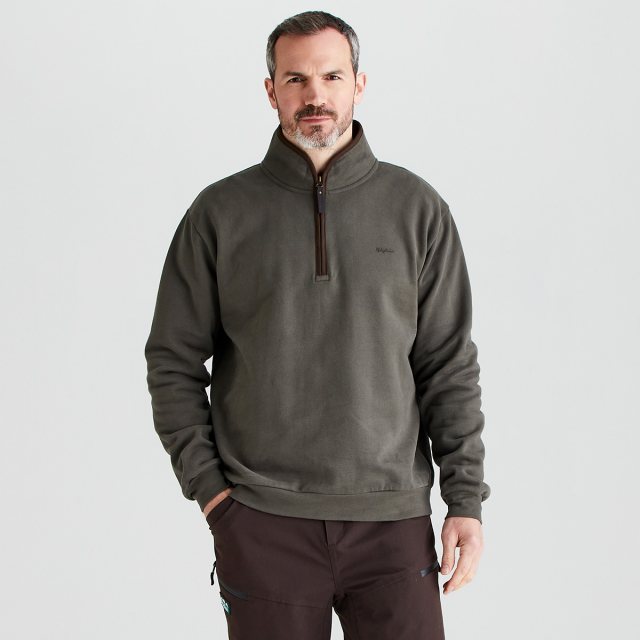 Ridgeline Ridgeline Brancaster 1/4 Zip Top Moss