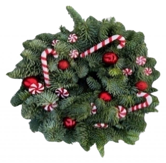 Candy Cane Wreath 10"