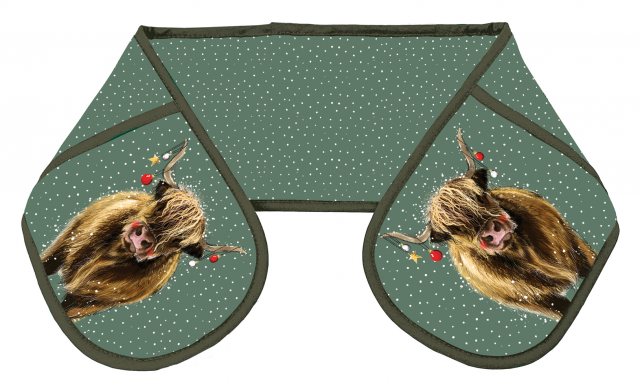 Alex Clark Christmas Highland Cow Oven Glove