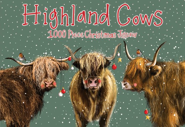 Alex Clark Christmas Highland Cow Jigsaw