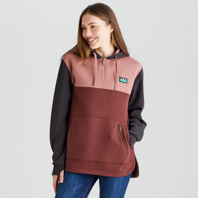 Ridgeline Tribe Tri Colour Hoodie Oxblood