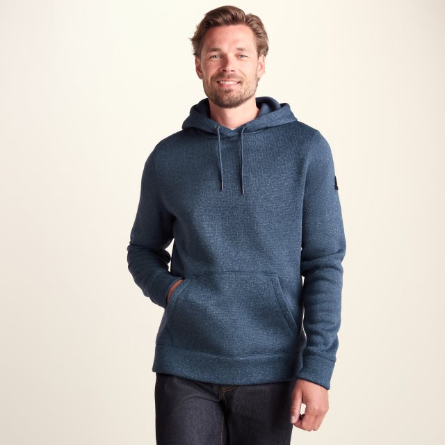 Tog24 Tog24 Mosby Knitlook Fleece Hoodie Smokey Blue Melange