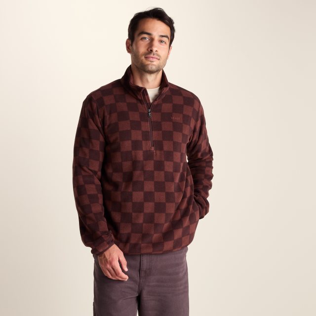 Tog24 Tog24 Charlton 1/4 Zip Fleece Brown Checkerboard