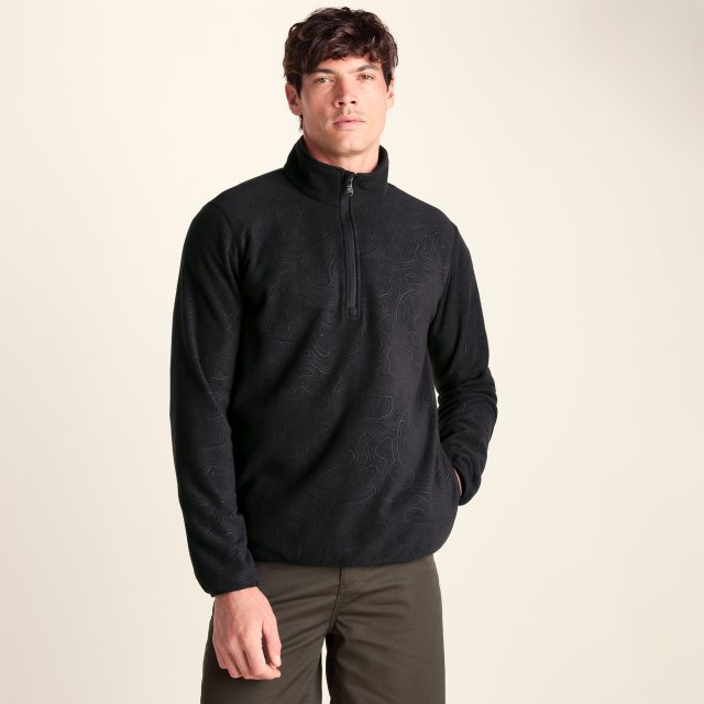Tog24 Tog24 Charlton 1/4 Zip Fleece Black Terrain Print