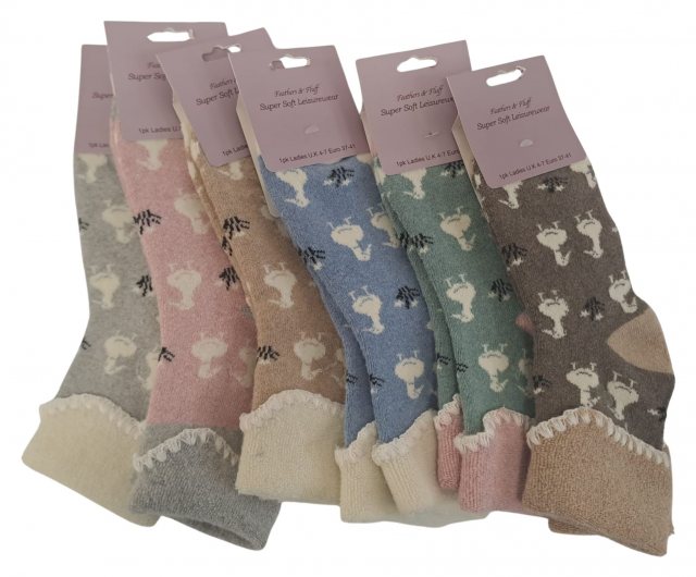 Simply Essentials Ladies Turn Cuff Duck Sock Assorted