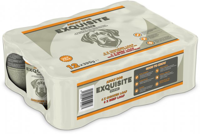 Exquisite Adult Dog Food Chicken and Beef Loaf 395g 12 Pack