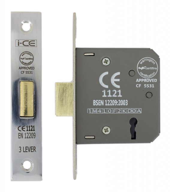 IronCore IronCore 3 Lever Mortice Dead Lock Nickel Plated