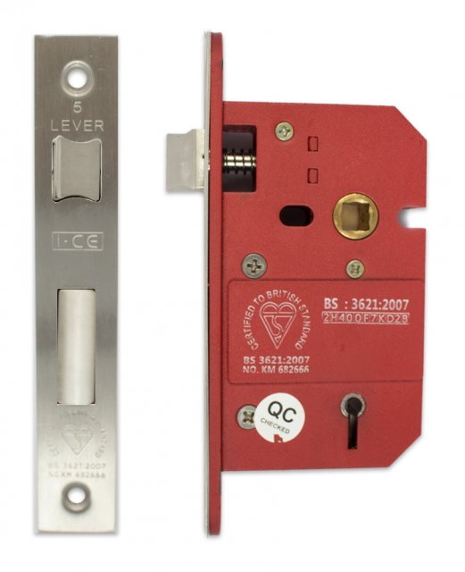 IronCore IronCore 5 Lever Mortice BS3621 Sash Lock Stainless Steel