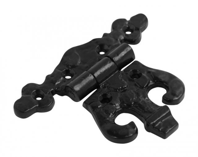 IronCore IronCore Ornate Hinge Pair 100mm Black Powder Coated