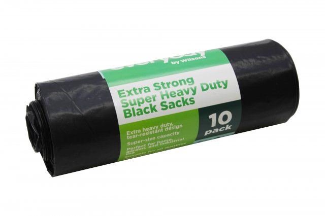 Everyday Super Heavy Duty Black Sacks 90L 10 Pack