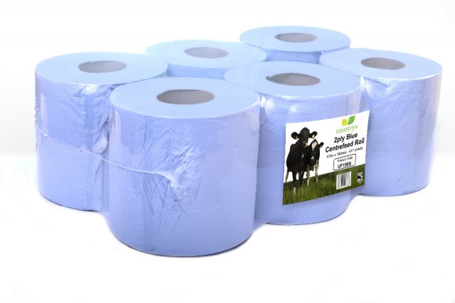 Country UF Blue Dairy Wipe 2 Ply 6 Pack