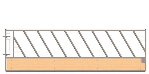 Cattle Feed Barrier With Timber Base 14'7"