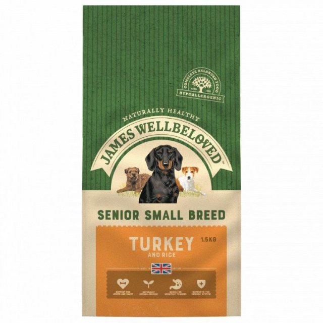 JWB James Wellbeloved Dog Small Breed Senior Turkey 1.5kg