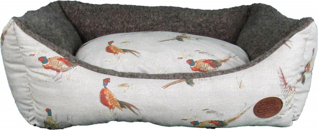 SNUGCOSY Pheasant Print Rectangle Dog Bed