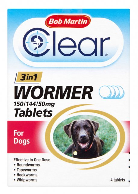 Wormclear Tablets 3 In 1 Large Dog 4 Pack