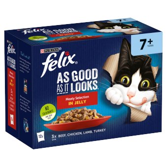 Felix  Felix As Good As It Looks Senior Meat Selection 12 x 100g