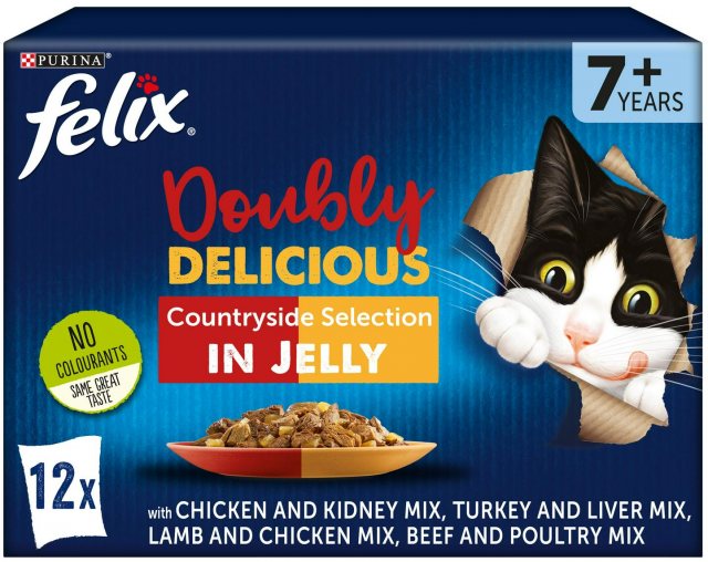 Felix  Felix Doubly Delicious Senior Meaty Selection 12 x 100g