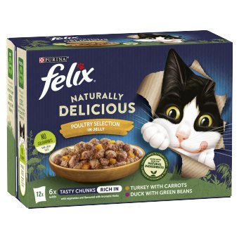 FELIX Felix Naturally Delicious Poultry Selection In Jelly Wet Cat Food 12x80g