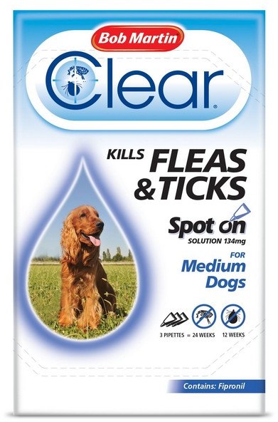 Bob Martin Fleaclear Spot On Medium Dog 3 Tube